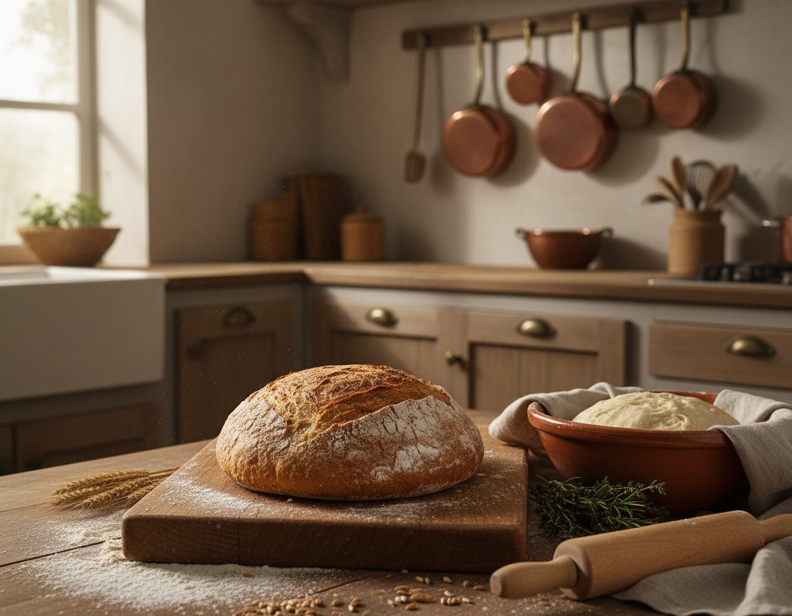 rustic bread baking